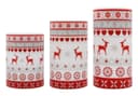 Set Of 3 USB Rechargeable LED Wax Christmas Reindeer Flameless Candles With Remote Control WAX04