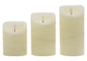Set Of 3 USB Rechargeable LED Wax Coiled Fairy Flameless Candles With Remote Control WAX05