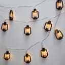 Outdoor or Indoor Mini Lantern 20 LED String Lights IP44 Mains Powered 2500K LANSL01
