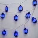 Outdoor Or Indoor Mini Lantern 20 LED String Lights IP44 Mains Powered Blue LANSL03