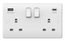 2 Gang 13amp Double Switched Socket USB C PD20W and A Quick Charge UK Plug Wall Outlet USBW3PD