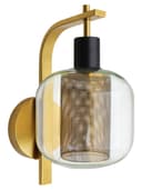 Industrial Antique Brass Single Wall Light Sconce Clear Glass Lamp Shade