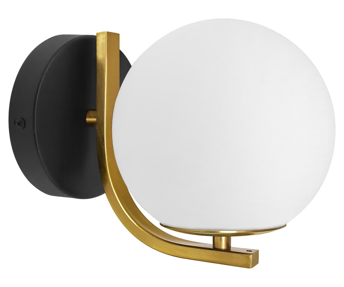 Indoor Brass Opal Globe Frosted Glass Wall Light H3138