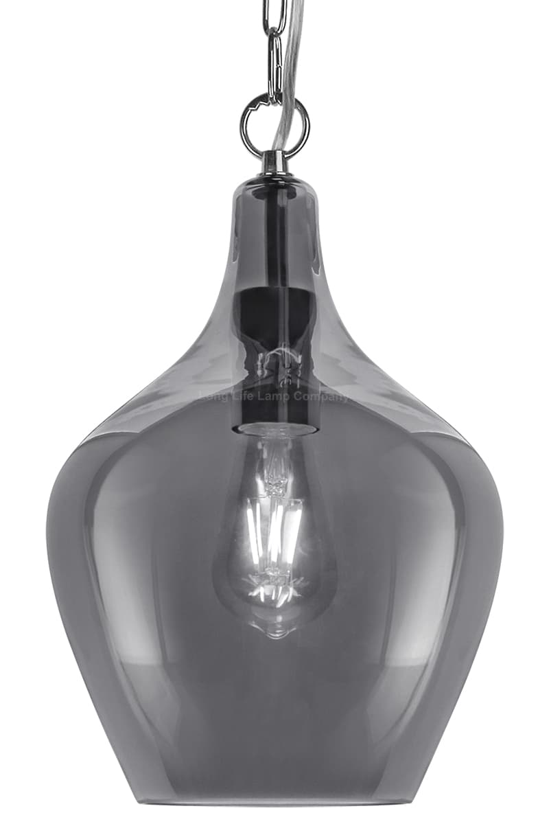 Modern Vintage Ceiling Smoked Grey Glass Pendant Lamp H3129