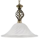 Vintage Antique Brass Ceiling Pendant Light Frosted Glass Fixture Chain Suspended H3123