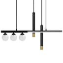 LED Bar 5 Light Black Ceiling Pendant Light Mini Glass Globes Slim Tubular H3135