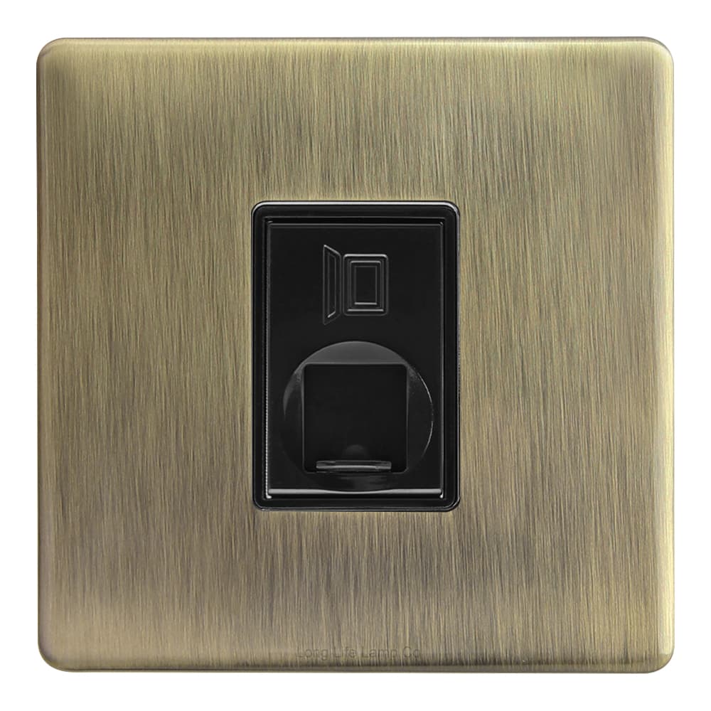 1 Gang Ethernet Port Data Socket CAT 5 Wall Plate Brush Antique Brass N442KME
