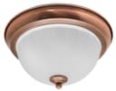Flush Fitting Copper Ceiling Light Frosted Glass Dome Shade Metal Surround IP44 H3112