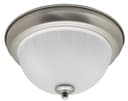 Flush Fitting  Brush Chrome Ceiling Light Frosted Glass Dome Shade Metal Surround IP44 H3113