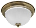 Flush Fitting Brass Ceiling Light Frosted Glass Dome Shade Metal Surround IP44 H3120