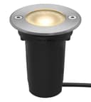 1w LED Recessed Outdoor Ground Light Round Warm White Brushed Chrome Walkover Uplighter GL06WW