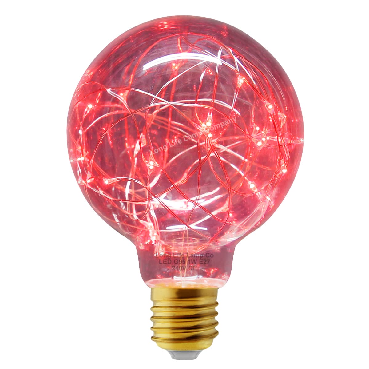 1w E27 LED Globe Decorative Light Bulb Red G95