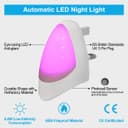 Automatic Pink LED Night Light Plug In Energy Saving Dusk 2 Dawn 