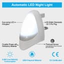 Automatic White LED Night Light Plug In Energy Saving Dusk 2 Dawn 