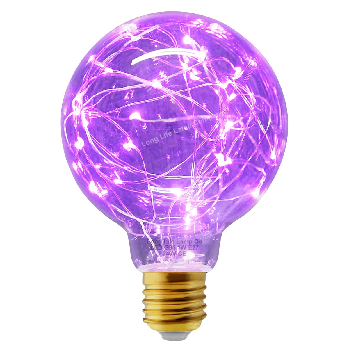 1w E27 LED Globe Decorative Light Bulb Purple G95
