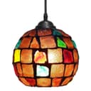 Vintage Hanging Stained Glass Ceiling Light Shade Pendant Mosaic Style Multi Colour 