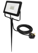 30W LED Ground Mount Flood Light Cool White 4 meter wire UK plug with Spike 450mm Long Stake