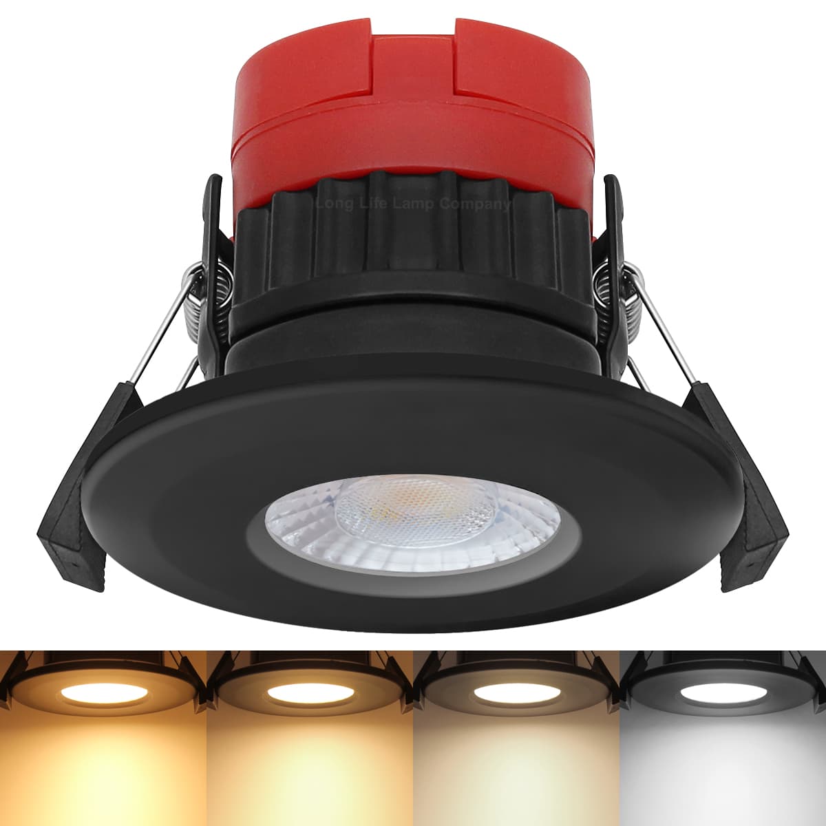 8W Fire Rated Downlights Dimmable Black