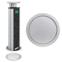 Silver Top Power Tower Pop Up Socket With 2 USB Charging Port 3 Plug Sockets P8083