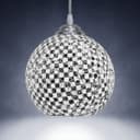 Globe Pendant Light Mosaic Glass Black and White Crackle Ceiling Lamp Shade H3012