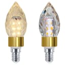 2 Pack 5W LED Crystal Candle Bulb Dimmable 3000K Warm White E14