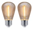 Pack of 2 LED Filament Light Bulb 1w E27 Edison Screw Warm White Decorative Festoon Lamp 