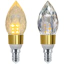2 Pack 2W LED Crystal Candle Bulb 3000K Warm White E14