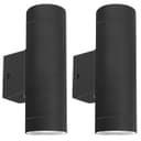 2 x Outdoor Black Double Wall Light ZLC019B