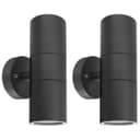 2 X Outdoor Black Double Wall Light ZLC035B