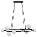 Modern Ceiling Black Circular Bar Pendant Light Globe Frosted Glass Lamp Shades K402 with G9 LED