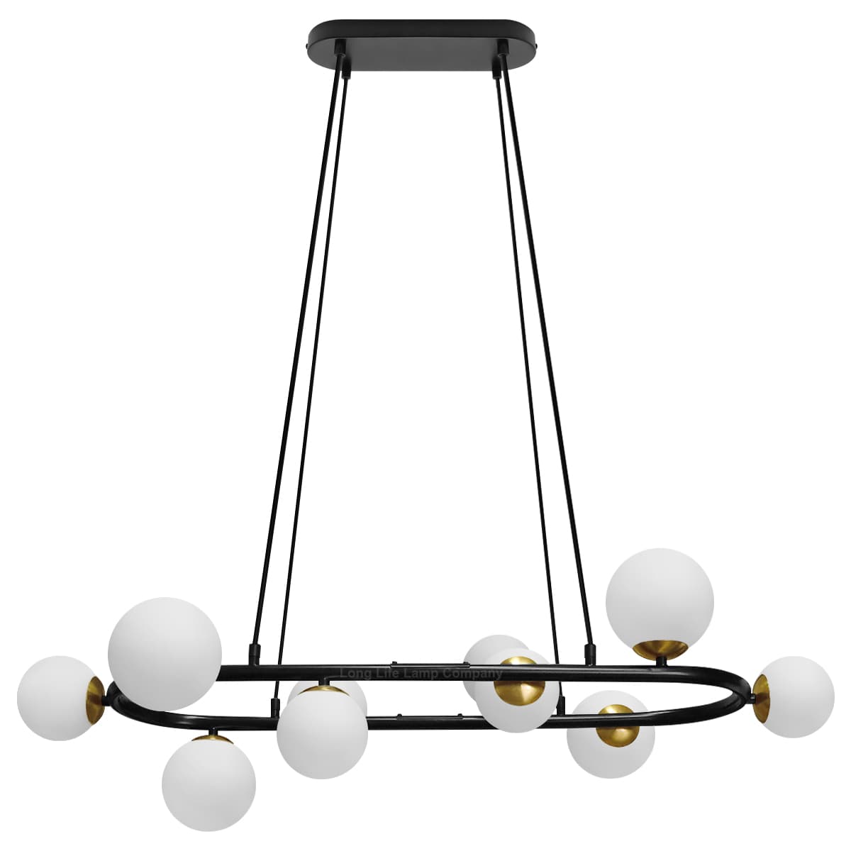 Modern Ceiling Black Circular Bar Pendant Light Globe Frosted Glass Lamp Shades K402 with G9 LED