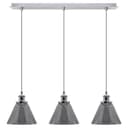 Vintage Industrial 3 Light Ceiling Pendant Lamp Mini Glass Sconce Smoked Grey Shades K403