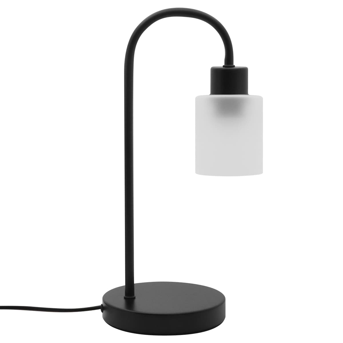 Modern Vintage Black Table Lamp Frosted Glass Shade T509