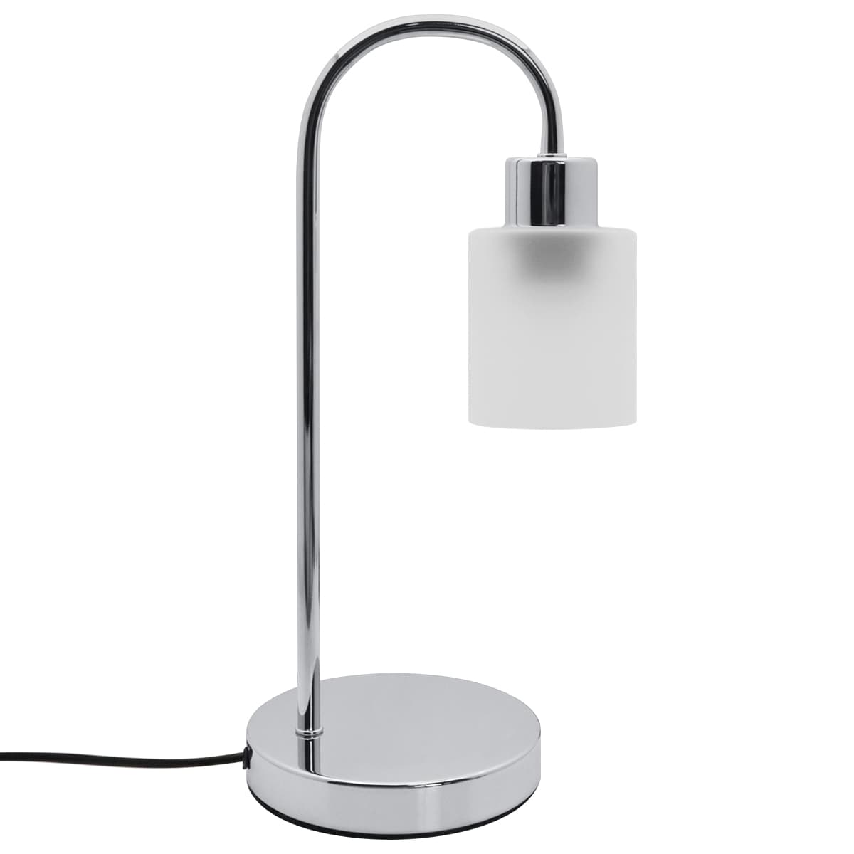 Modern Vintage Chrome Table Lamp Frosted Glass Shade T507