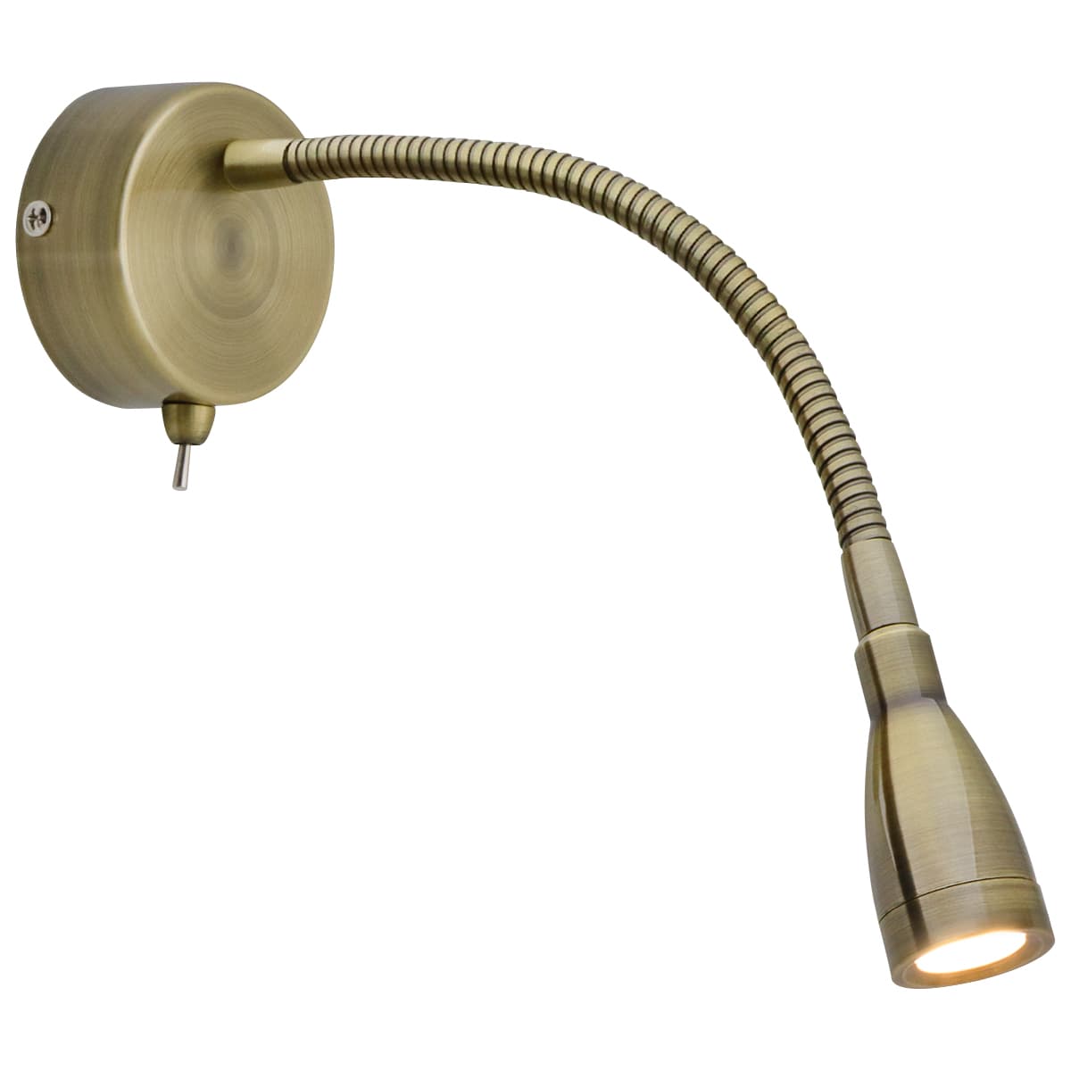 LED Indoor Bedside Reading Wall Light 2W 3000K Antique Brass H3142