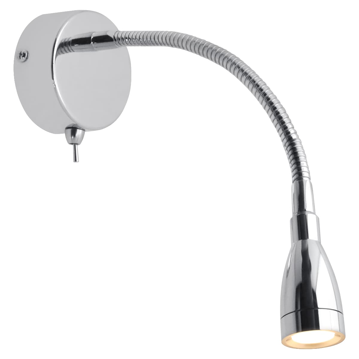 LED Indoor Bedside Reading Wall Light 2W 3000K Chrome H3144