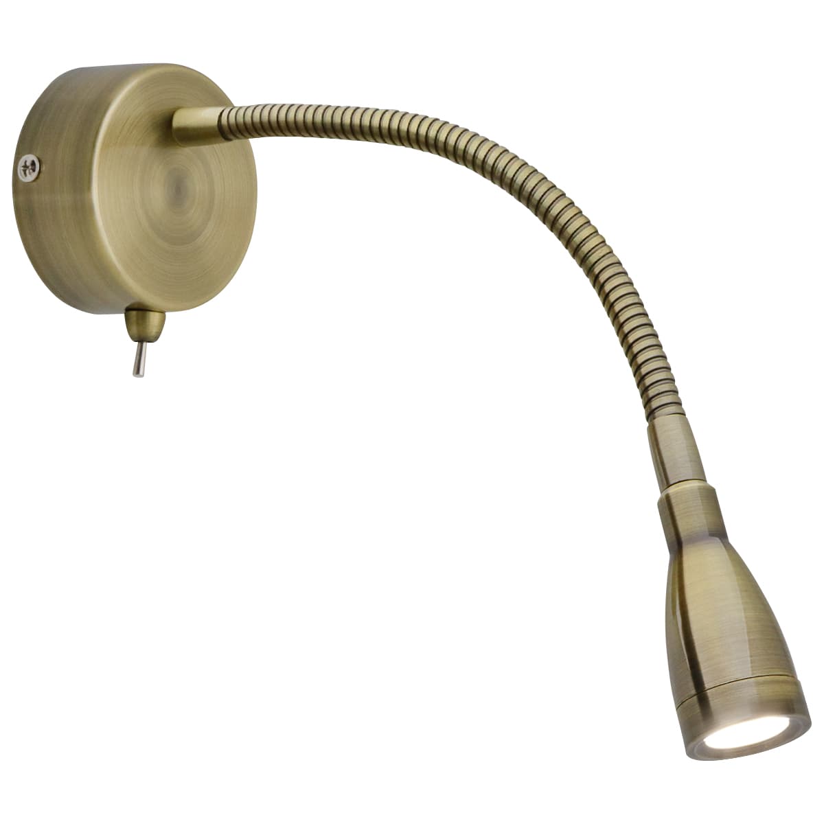 LED Indoor Bedside Reading Wall Light 2W 6000K Antique Brass H3143