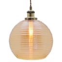 Modern Vintage Smoked Gold Ribbed Glass Globe Ceiling Pendant Lamp Shade K408