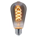 LED Vintage Classic Filament Light Bulb Smoked Grey Glass Tear Drop Spiral 4w E27 Coil ST58