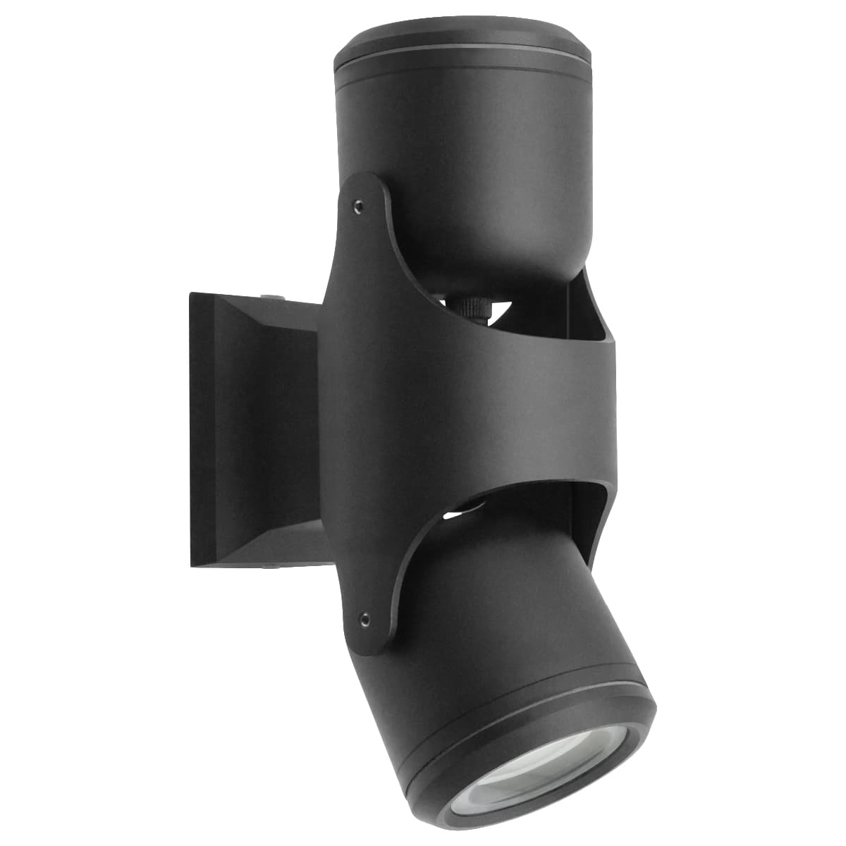 Black Outdoor Double Wall Light Adjustable IP54 External Directional Spot Lamp
