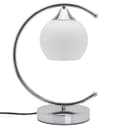 Arch Chrome Table Lamp Opaque Glass Globe Shade Opal Sphere T503