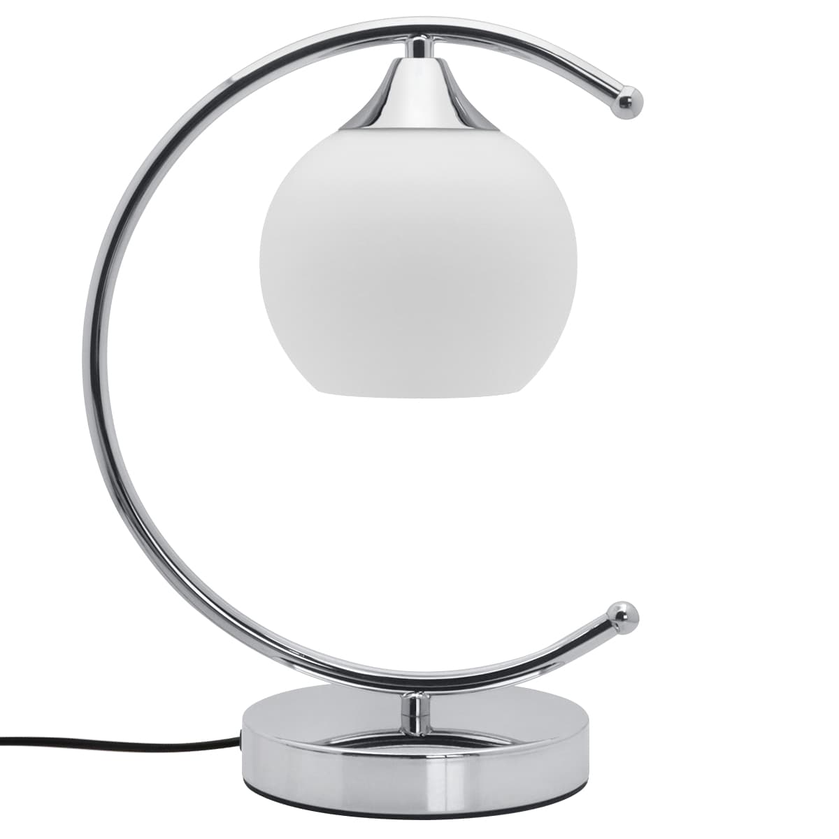Arch Chrome Table Lamp Opaque Glass Globe Shade Opal Sphere T503