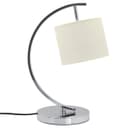 Modern Arched Chrome Table Lamp Fabric Lamp Shade Cream Drum T504