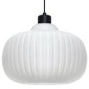 Oval Globe Ceiling Pendant Light Ribbed Opal Glass Lamp Shade K416