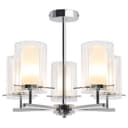 Fixed 5 Lights Chrome Ceiling Light Semi Flush Glass Shade Lantern Chandelier K415