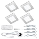 20W LED Under Cabinet Kitchen Lights Slim SQUARE Cool White 6500K Kit of 4 UC03