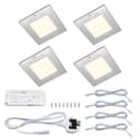 20W LED Under Cabinet Kitchen Lights Slim SQUARE Warm White 3000K Kit Of 4 UC04