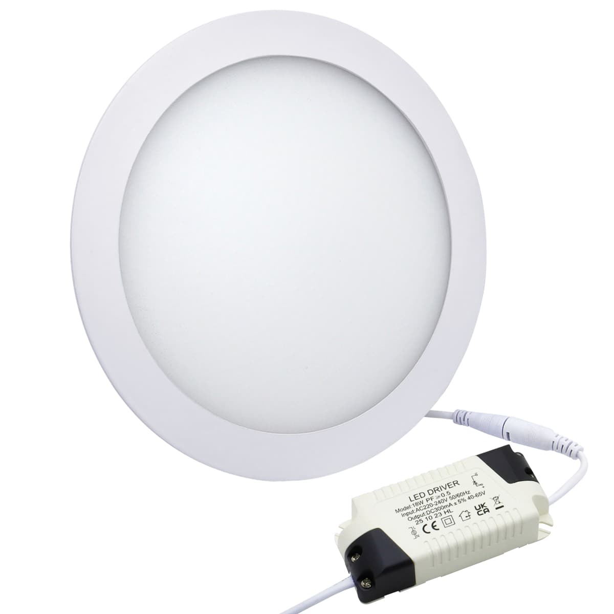 18w LED Round Recessed Ceiling Panel Light Ultra Slim Cool White 6500K