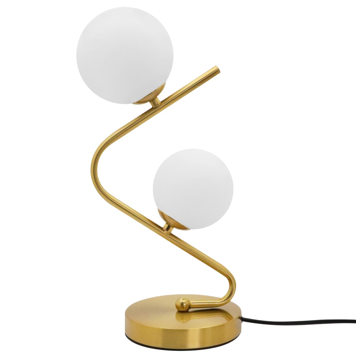 Retro Brass Twin Opaque Frosted Glass Globe Table Lamp T516