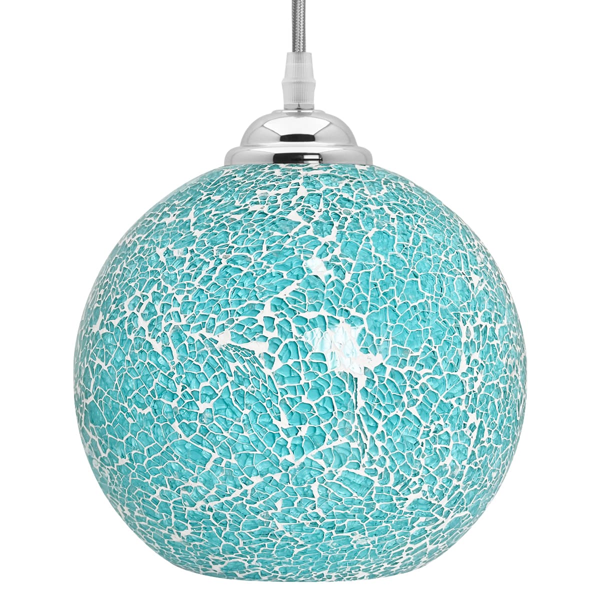 Vintage Ceiling Crackle Blue Mosaic Globe Glass Pendant Light K419